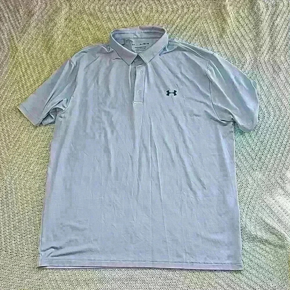 Mens Under Armour Blue Polo Luxe XL - Picture 1 of 4